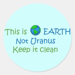 aarde-uranus ronde sticker