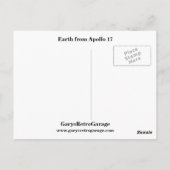 Aarde van Apollo 17 Briefkaart (Achterkant)