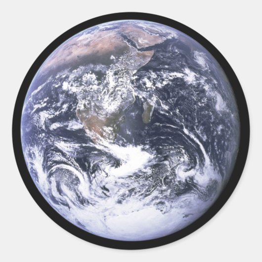 Aarde van Apollo 17 Ronde Sticker (Voorkant)