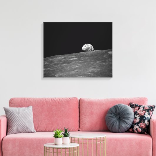 Aarde van Apollo 8 Moon Mission Canvas Afdruk (Insitu (Woonkamer))
