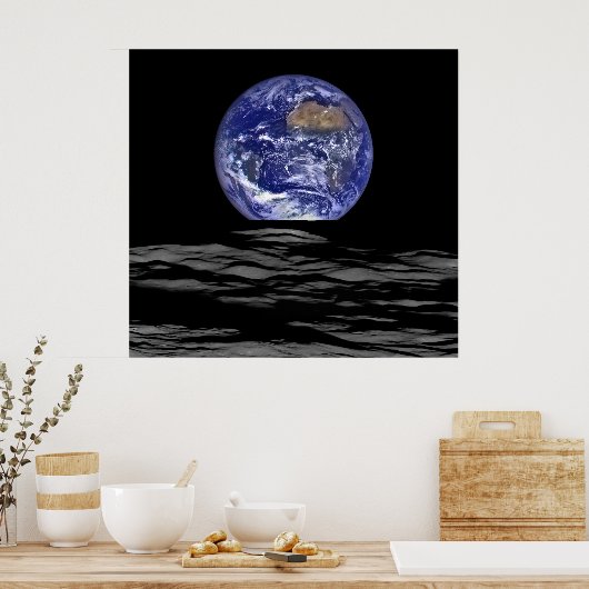 Aarde van de kant van de maan poster (Keuken)