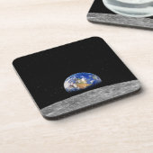 Aarde van de planeet over Moon Bier Onderzetter (Linkerzijde)