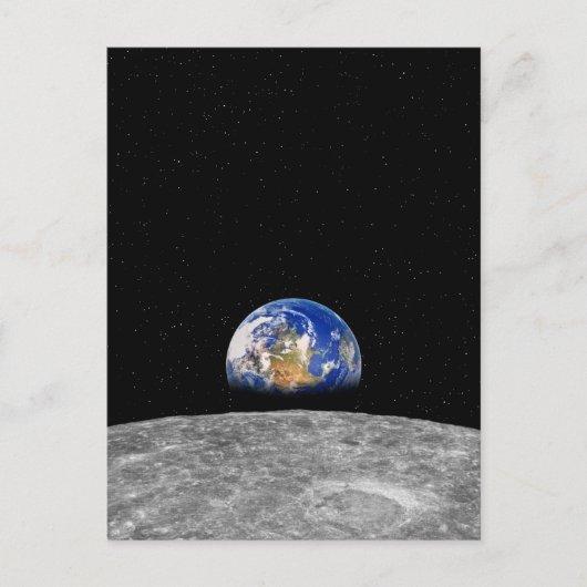 Aarde van de planeet over Moon Briefkaart (Voorkant)