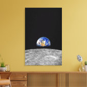 Aarde van de planeet over Moon Canvas Afdruk (Insitu (Woonkamer))