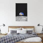 Aarde van de planeet over Moon Canvas Afdruk (Insitu (Slaapkamer))