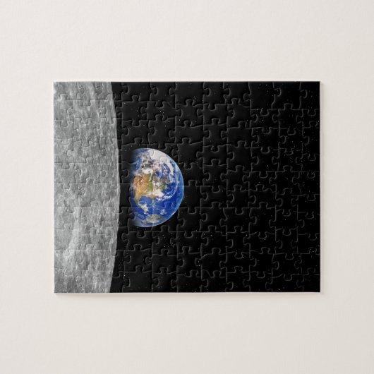Aarde van de planeet over Moon Legpuzzel (Horizontaal)