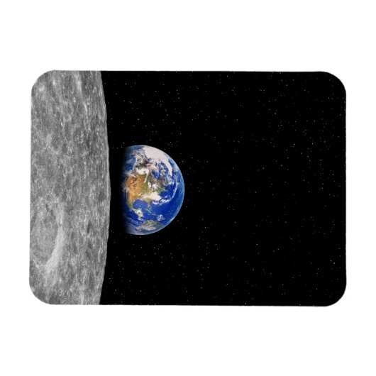 Aarde van de planeet over Moon Magneet (Horizontaal)