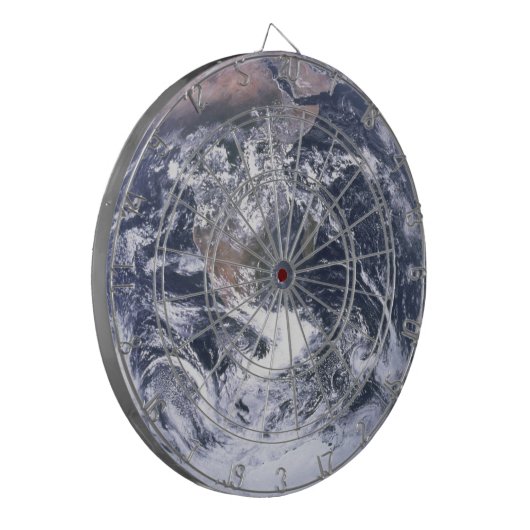 Aarde van de planeet vanaf dag van de ruimtevaart dartbord (Voorkant Links)