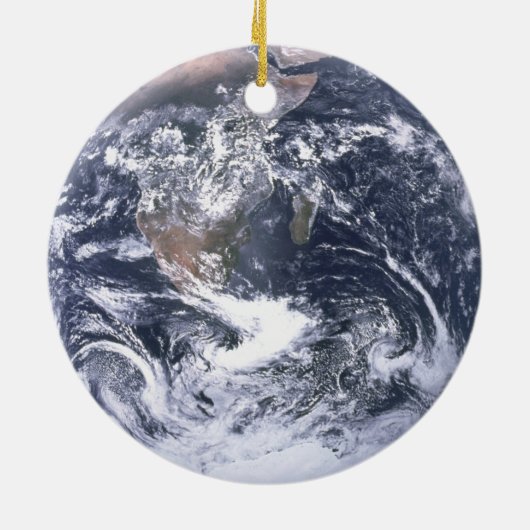 Aarde van de planeet vanaf dag van de ruimtevaart keramisch ornament (Achterkant)