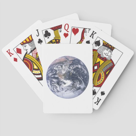 Aarde van de planeet vanaf dag van de ruimtevaart pokerkaarten (Achterkant)
