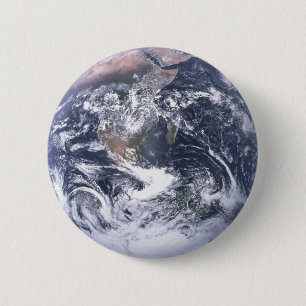 Aarde van de planeet vanaf dag van de ruimtevaart ronde button 5,7 cm