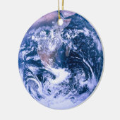 Aarde van de ruimteblauwe marmer keramisch ornament (Links)