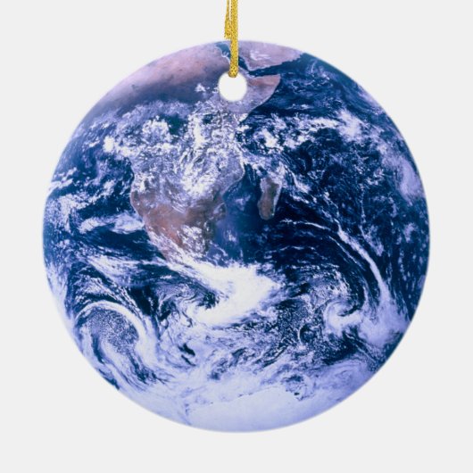 Aarde van de ruimteblauwe marmer keramisch ornament (Achterkant)