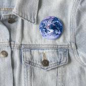 Aarde van de ruimteblauwe marmer ronde button 5,7 cm (In situ)