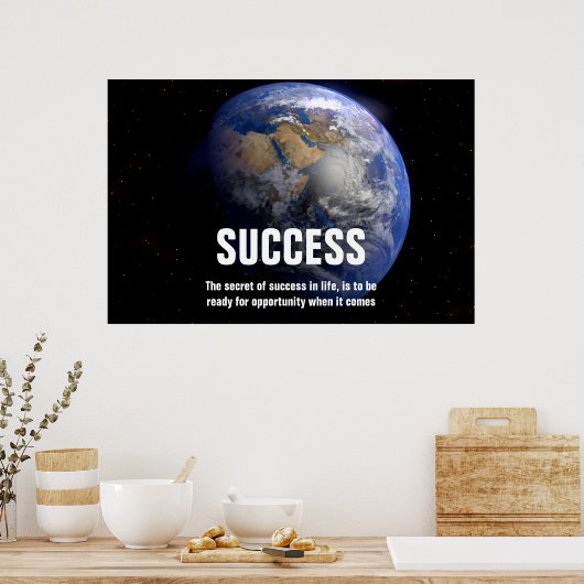 Aarde van het citaat van het Succes van de Ruimte  Poster (Keuken)