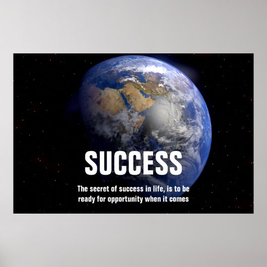 Aarde van het citaat van het Succes van de Ruimte  Poster (Voorkant)