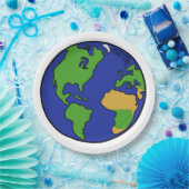 Aarde van het zonnestelsel papieren bordje (Feest)