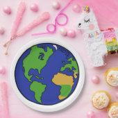 Aarde van het zonnestelsel papieren bordje (Feest)