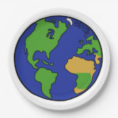 Aarde van het zonnestelsel papieren bordje (Voorkant)