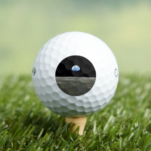 Aarde van maan in zwarte ruimte: aardopgang golfballen (Insitu Shirt)