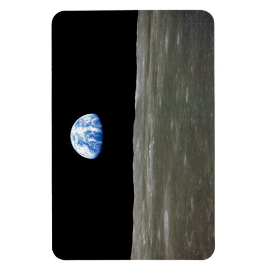 Aarde van maan in zwarte ruimte: aardopgang magneet (Verticaal)