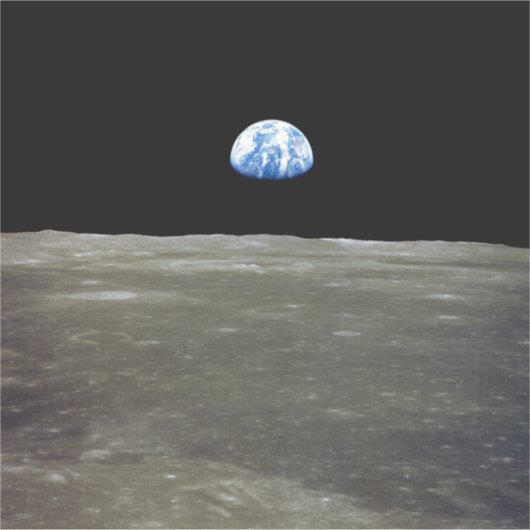 Aarde van maan in zwarte ruimte: aardopgang sticker (Voorkant)