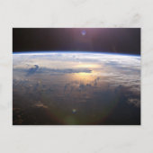 Aarde van planeet vanuit de ruimte briefkaart (Voorkant)