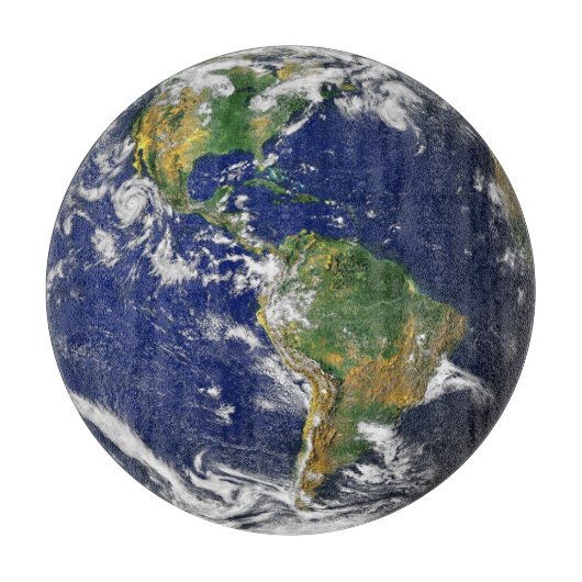 AARDE VAN RUIMTE Aangepast glazen snijvlak Snijplank (Voorkant)