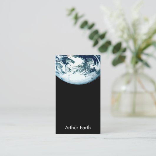 Aarde van ruimtetekaart visitekaartje (Staand voorkant)
