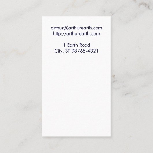 Aarde van ruimtetekaart visitekaartje (Achterkant)