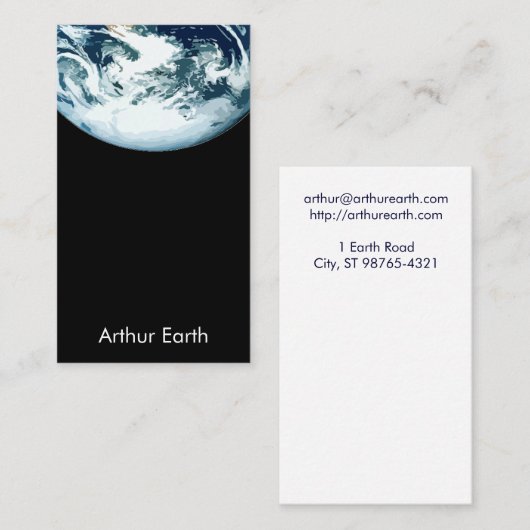 Aarde van ruimtetekaart visitekaartje (Voorkant / Achterkant)