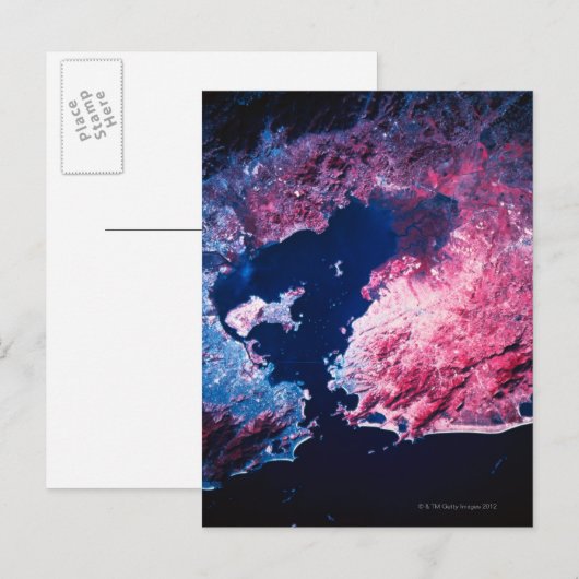 Aarde van Satelliet Briefkaart (Voorkant / Achterkant)