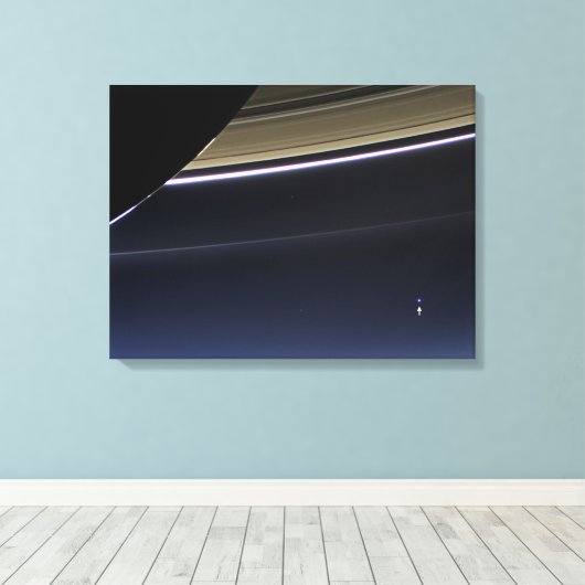 Aarde van Saturn Canvas Afdruk (Insitu (Houten vloer))