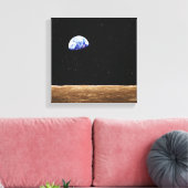 Aarde vanaf het maanoppervlak canvas afdruk (Insitu (Woonkamer))