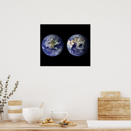 Aarde vanaf het Poster van de buitenruimte (Keuken)