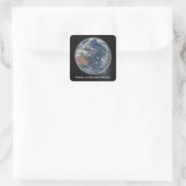 Aarde vanuit Artemis II Vierkante Sticker (Tas)