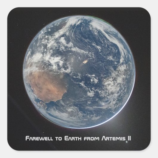 Aarde vanuit Artemis II Vierkante Sticker (Voorkant)