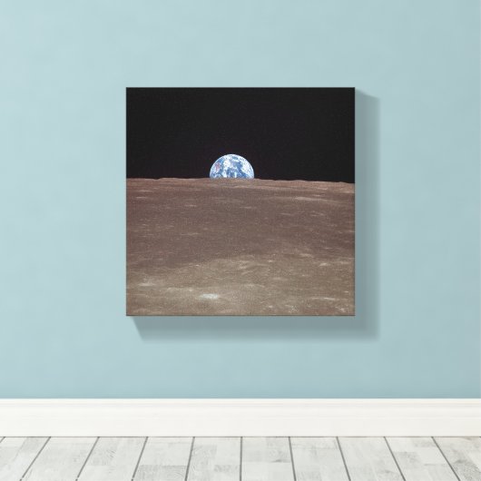 Aarde vanuit de Maan Canvas Afdruk (Insitu (Houten vloer))