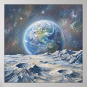 Aarde vanuit de maan - Impressionistische schilder Poster (Voorkant)