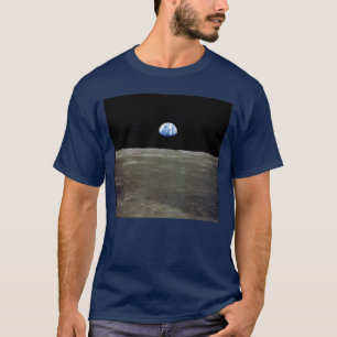 Aarde vanuit de Maan in de zwarte ruimte: Earthris T-shirt