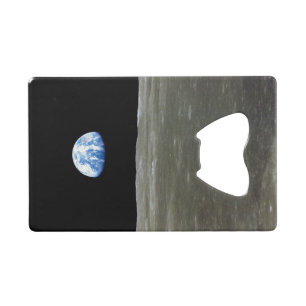 Aarde vanuit Maan in de zwarte ruimte: Earthrise Creditkaart Flessenopener