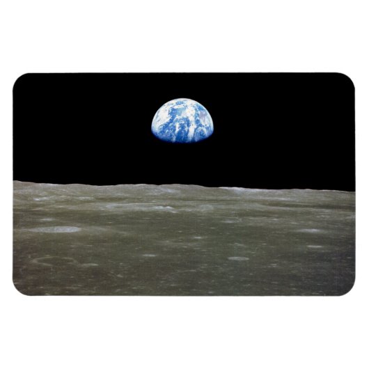 Aarde vanuit Maan in de zwarte ruimte: Earthrise Magneet (Horizontaal)