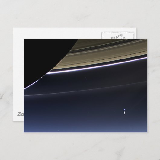 Aarde vanuit Saturnus Briefkaart (Voorkant / Achterkant)