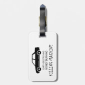 Aarde vernietigende, geld verbrassende, moordende  bagagelabel (Achterkant verticaal)