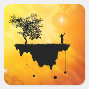 Aarde Vierkante Sticker