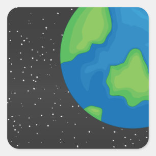 Aarde Vierkante Sticker