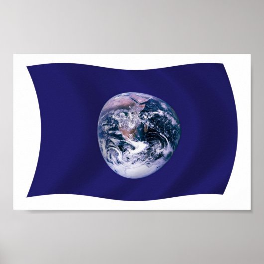 Aarde Vlag Poster Print (Voorkant)