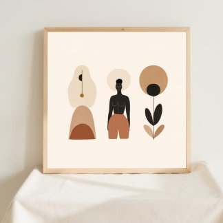 Aarde & Vorm – Minimalistische Botanische Kunst 1 Poster