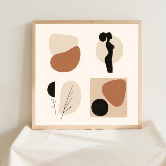 Aarde & Vorm – Minimalistische Botanische Kunst 3 Poster