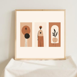 Aarde & Vorm – Minimalistische Botanische Kunst IV Poster
